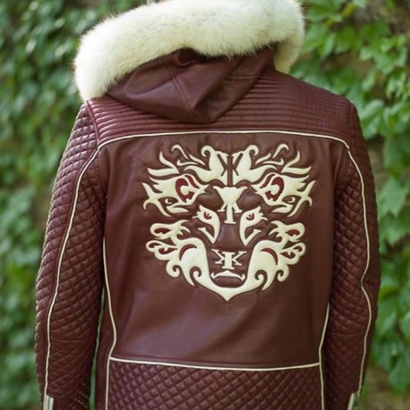 Genuine Leather Jacket Embroidered 